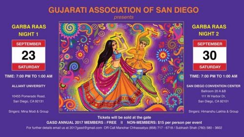 Gujarati Association Of San Diego  Presents Navratri Garba Raas At San Diego Convention Center