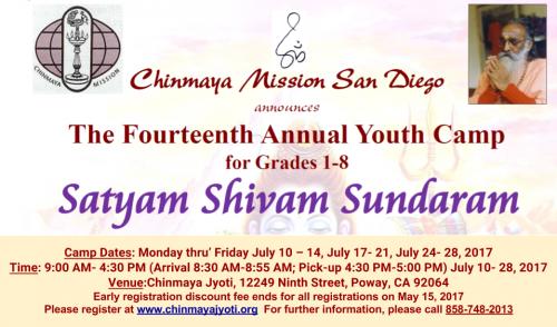 Chinmaya Mission San Diego Summer Youth Camp 2017