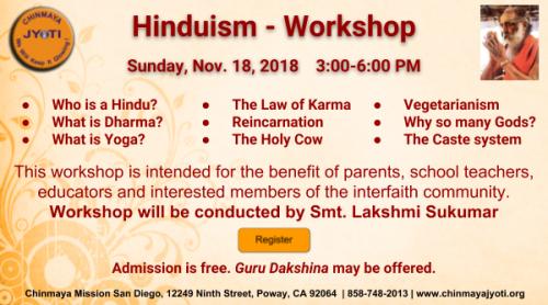 Chinmaya Mission San Diego - Hinduism - Workshop